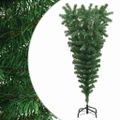vidaXL Prevrátený umelý vianočný stromček so stojanom, zelený 120 cm