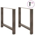 vidaXL Nohy k jedálenskému stolu, prírodná oceľ, 2 ks, 90 x (72-73) cm, oceľ