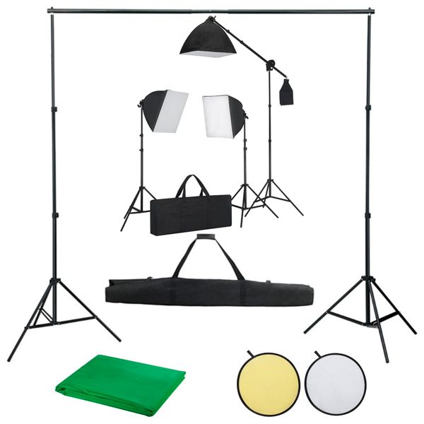vidaXL Fotografické vybavenie, softboxy, pozadie a odrazová doska