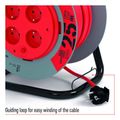 Predlžovací kábel EMOS P19425P na bubne 25 m / 4 zásuvky / červený / PVC / 230 V / 1,5 mm2
