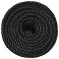 vidaXL Pracovné lano čierne 24 mm 25 m polypropylén