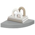 vidaXL Plávajúce rohové police 2 ks, lesklé sivé 25x25x3,8 cm, MDF