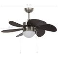 vidaXL Stropný ventilátor s osvetlením 76 cm tmavohnedý