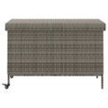 vidaXL záhradný úložný box s kolieskami sivý 110x55x73 cm polyratan
