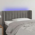 vidaXL Čelo postele s LED bledosivé 103x16x78/88 cm zamat