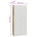 vidaXL Skrinka na topánky biela a dub sonoma 80x35,5x180 cm drevo