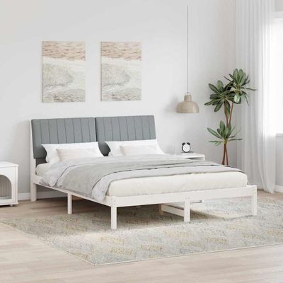 vidaXL Rám postele Biela 160 x 200 cm Masívne borovicové drevo