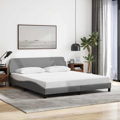 vidaXL Rám postele Dover bledosivý 180x200 cm látka
