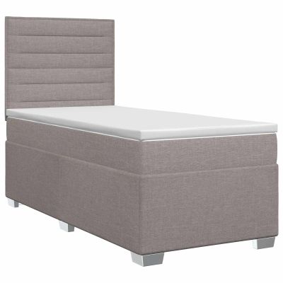 vidaXL Posteľ boxspring s matracom Sivohnedá 100 x 200 cm Látka