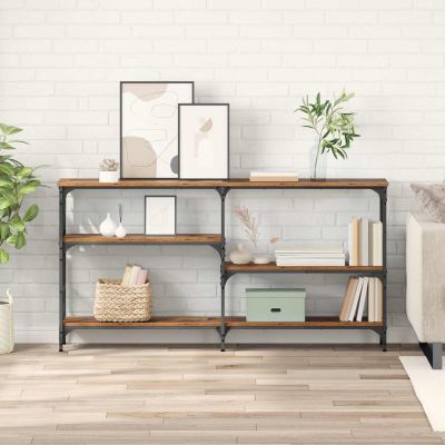 vidaXL Konzolový stôl Staré drevo 150 x 29 x 76,5 cm Kompozitné drevo