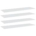 vidaXL Prídavné police 4ks, lesklé biele 100x30x1,5cm kompozitné drevo