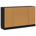 vidaXL Servírovacia skriňa 3 ks Čierny dub 121 x 30 x 70 cm