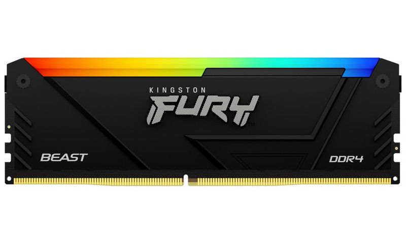 Kingston FURY Beast/DDR4/128GB/3200MHz/CL16/4x32GB/RGB/Black Operacní pamet, DDR4, 128GB (4× 32GB kit), 3200MHz, DIMM, CL16, XMP, RGB podsvícení, cerná