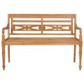 vidaXL Lavička Batavia+kráľovsky modrá podložka 120 cm, tíkový masív