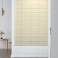 vidaXL Nástenné panely 12 ks krémové 30x15 cm umelá koža 0,54 m²