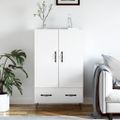 vidaXL Vysoká skrinka lesklá biela 69,5x31x115 cm kompozitné drevo