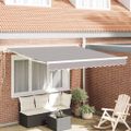 vidaXL Sklopná markíza Svetlosivá 350 x 250 cm Polyester a hliník