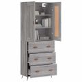 vidaXL Vysoká skrinka sivý dub sonoma 69,5x34x180 cm spracované drevo