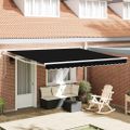 vidaXL Sklopná markíza Čierna 400 × 300 cm Polyester a kov