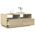 vidaXL Konferenčný stolík s LED svetlami, dub sonoma 90x49x40 cm