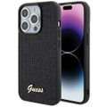 Guess puzdro pre iPhone 15 Pro 6,1" GUHCP15LPMSDGSK čierne HC PU Disco Script Metal