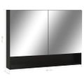 vidaXL LED kúpeľňová zrkadlová skrinka čierna 80x15x60 cm MDF