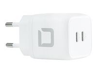 Sieťový adaptér - 45 watt - 2.5 A - PD 3.0 - 2 výstupné konektory (USB-C) - biela