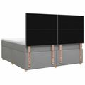 vidaXL Posteľ boxspring s matracom Svetlosivá 140 x 190 cm Látka