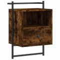vidaXL Nočné skrinky nástenné 2 ks dymový dub 40x30x61cm kompoz. drevo