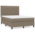 vidaXL Posteľný rám boxspring s matracom sivohned 140x200 cm látka