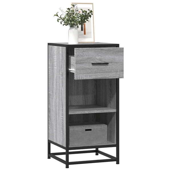 vidaXL Komoda sivá sonoma 35,5x35x76 cm kompozitné drevo a kov