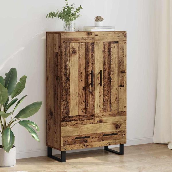 vidaXL Highboard Staré drevo 69,5 x 31 x 115 cm Kompozitné drevo