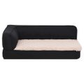 vidaXL Ergonomický matrac pre psa 75x53 cm ľanový vzhľad flís čierny
