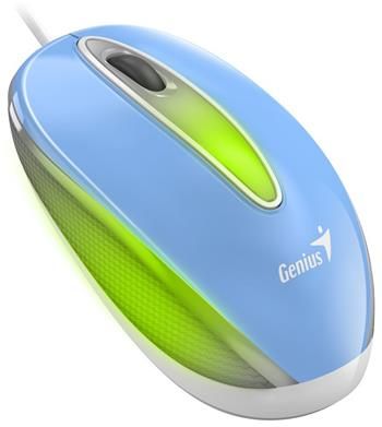 Genius DX-Mini / Myš, drátová, optická, 1000DPI, 3 tlačidlá, USB, RGB LED, modrá