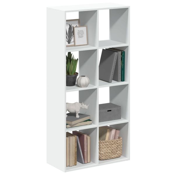 vidaXL Deliaca stena Knižnica biela 69,5x29x137,5 cm, umelé drevo