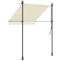 vidaXL Zaťahovacia markíza krémová 200x115 cm látka a oceľ