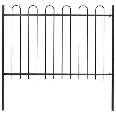 vidaXL Záhradný plot BOXTEL s oblúkom navrchu, oceľový 170x120 cm, čierny