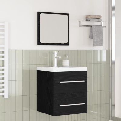 vidaXL Sada kúpeľňového nábytku 2 pcs Čierny dub Kompozitné drevo