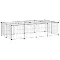 vidaXL 20-panelová klietka pre domáce zvieratá čierna 140x70x35 cm oceľ