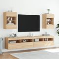 vidaXL TV nástenná skrinka s LED svetlami dub sonoma 40x30x60,5 cm