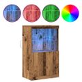 vidaXL LED komoda Hnedá 60 x 37 x 100 cm Kompozitné drevo