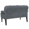 vidaXL Lavička s operadlom tmavosivá 119,5x64,5x75 cm zamat