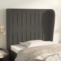 vidaXL Čelo postele so záhybmi tmavosivé 83x23x118/128 cm zamat