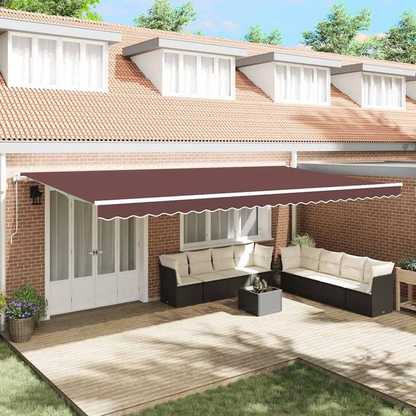 vidaXL Automaticky zaťahovacia markíza hnedá 600x300 cm