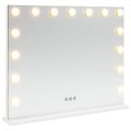 vidaXL LED zrkadlo na umývadlo Biela 58 x 10 x 47 cm Sklo a oceľ