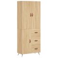 vidaXL Vysoká skrinka dub sonoma 69,5x34x180 cm spracované drevo