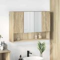 vidaXL Zrkadlová skrinka Sonoma dub 80 x 17 x 55 cm Kompozitné drevo