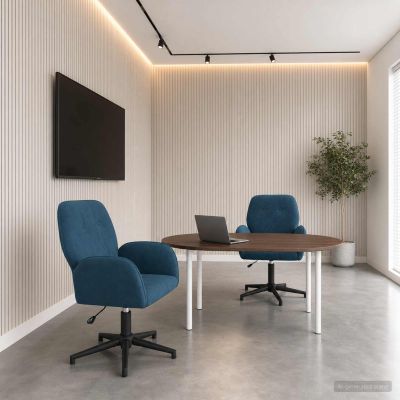 vidaXL Otáčacie stoličky k stolu 2 ks 54 x 55 x 90 cm Modrá Zamat