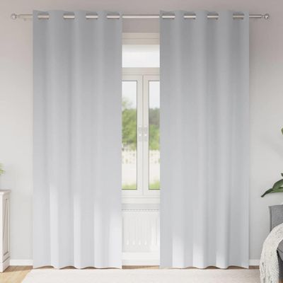 vidaXL Záclony na zatemnenie s krúžkami 2 pcs Bledá šedá 245 x 140 cm