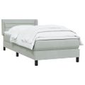 vidaXL Posteľný rám boxspring s matracom Svetlosivá 80x210 cm zamat